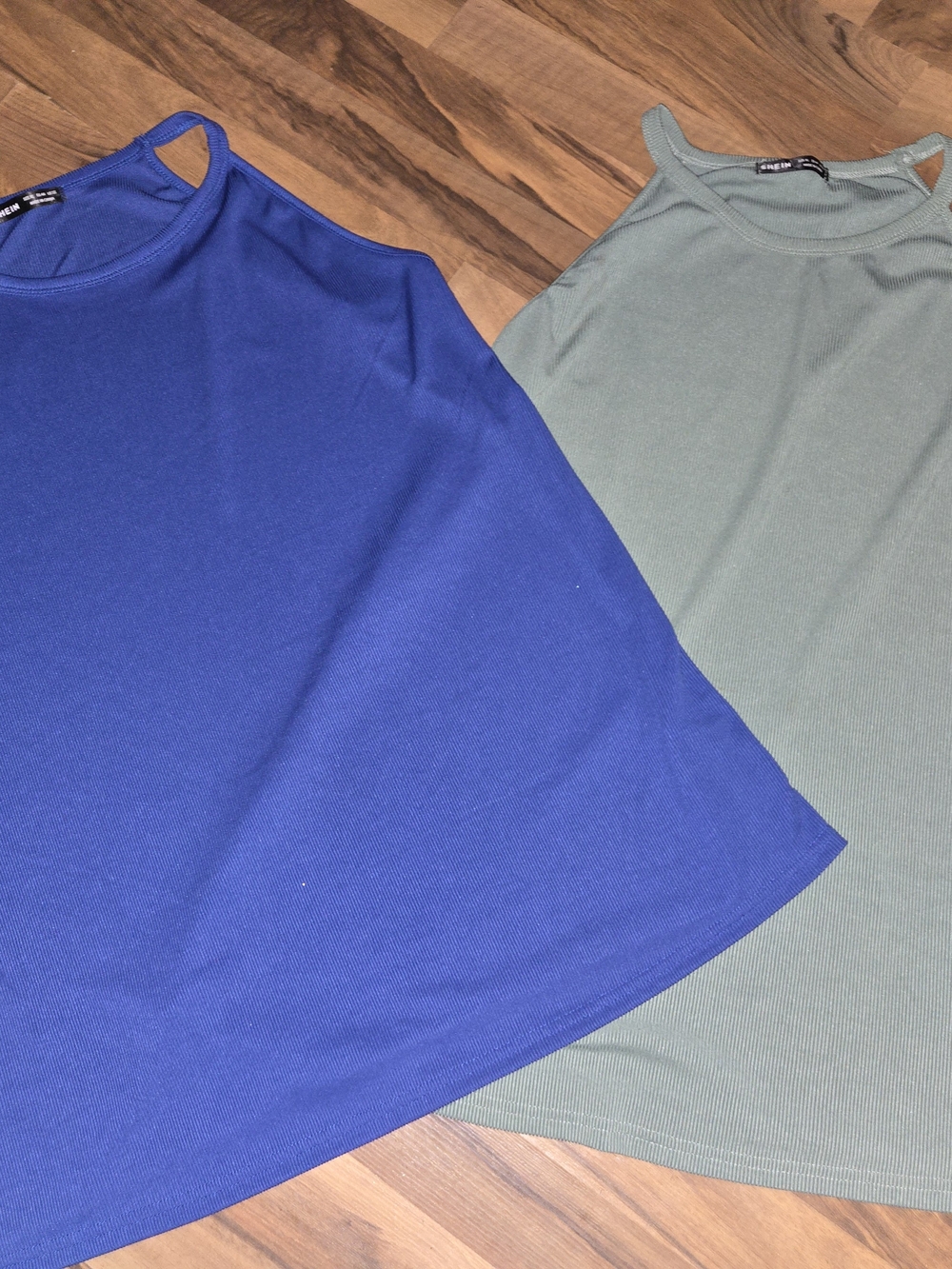 Women's ' Blue & Sage Tank Tops - Sleeveless Knit Shirts